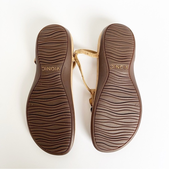 Vionic Miami Cork Straps Thong Slingback Sandals Women’s Size 9 Tan Gold Comfort - Picture 7 of 7